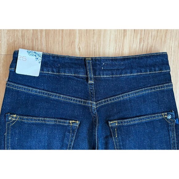 Pilcro and the Letterpress Dark Wash Straight Leg Blue Jeans, Size 25, NWT! $140 - Picture 8 of 13